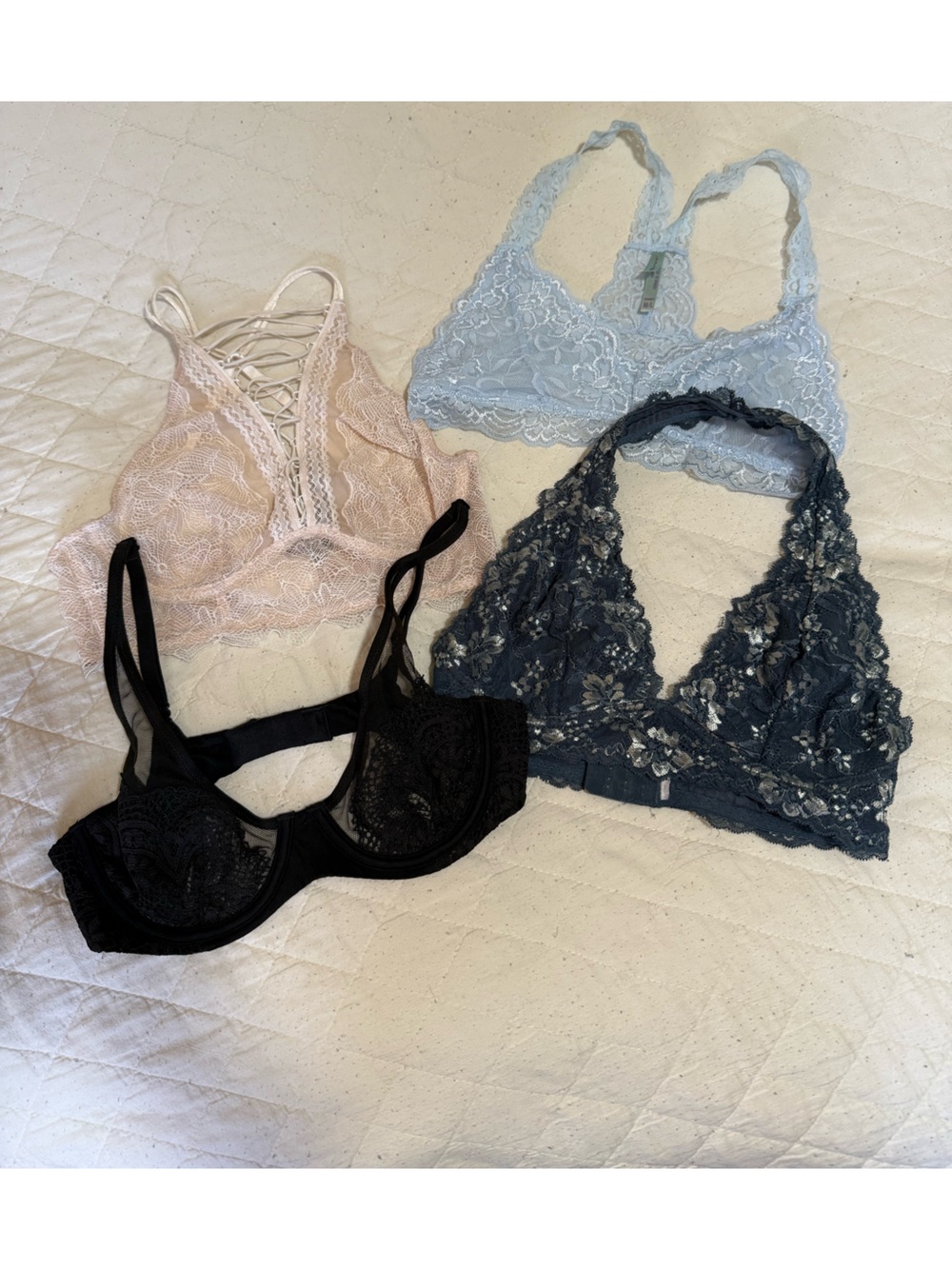 Bralette Lot of 4 Victoria’s Secret Maurices Lace Bras S/M A-B Cup